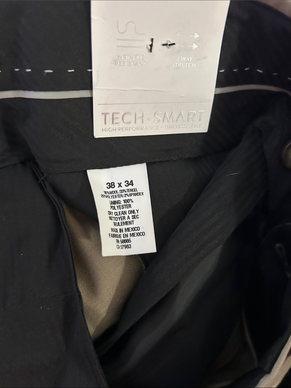 NWT 3x Nordstrom Men's Dress Pants Trio - 2x size 38 Black, Gray & Tan 38x34 - Picture 13 of 16